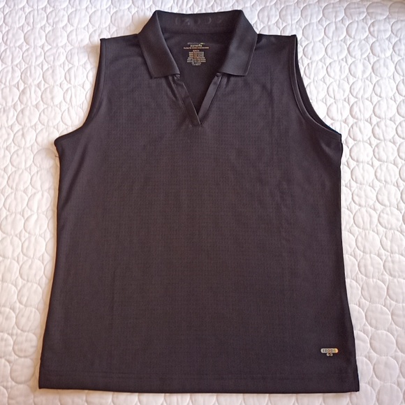 IZOD Sleeveless Black Golf Shirt sz Small Exc Condition - Picture 1 of 6